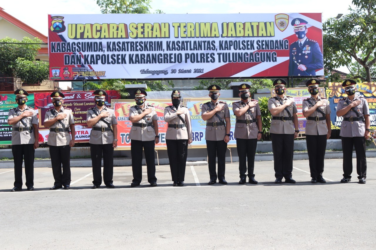 Kapolres Tulungagung Pimpin Sertijab PJU dan Kapolsek Jajaran