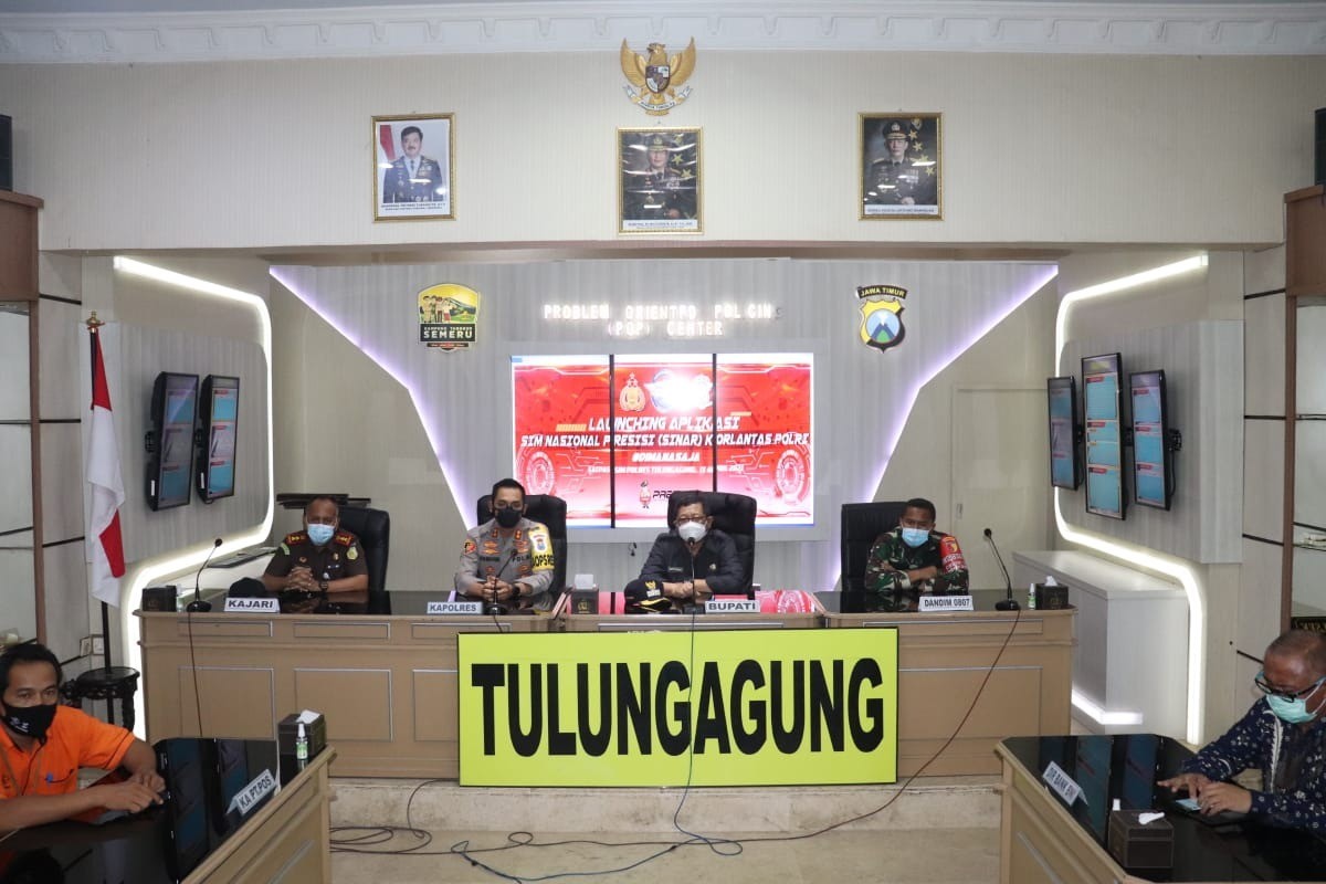 Polres Tulungagung ikuti Zoom Meting Launcing Inovasi SIM Nasional Presisi