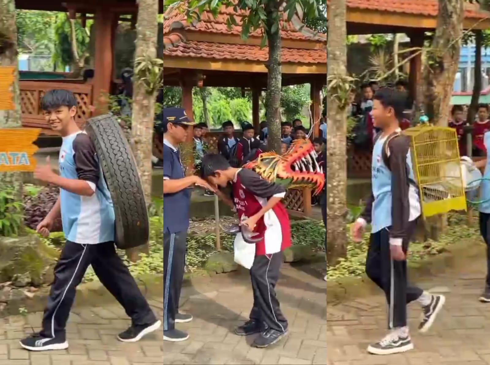 Viral, No Backpack Day Nyeleneh di SMPN 1 Dander