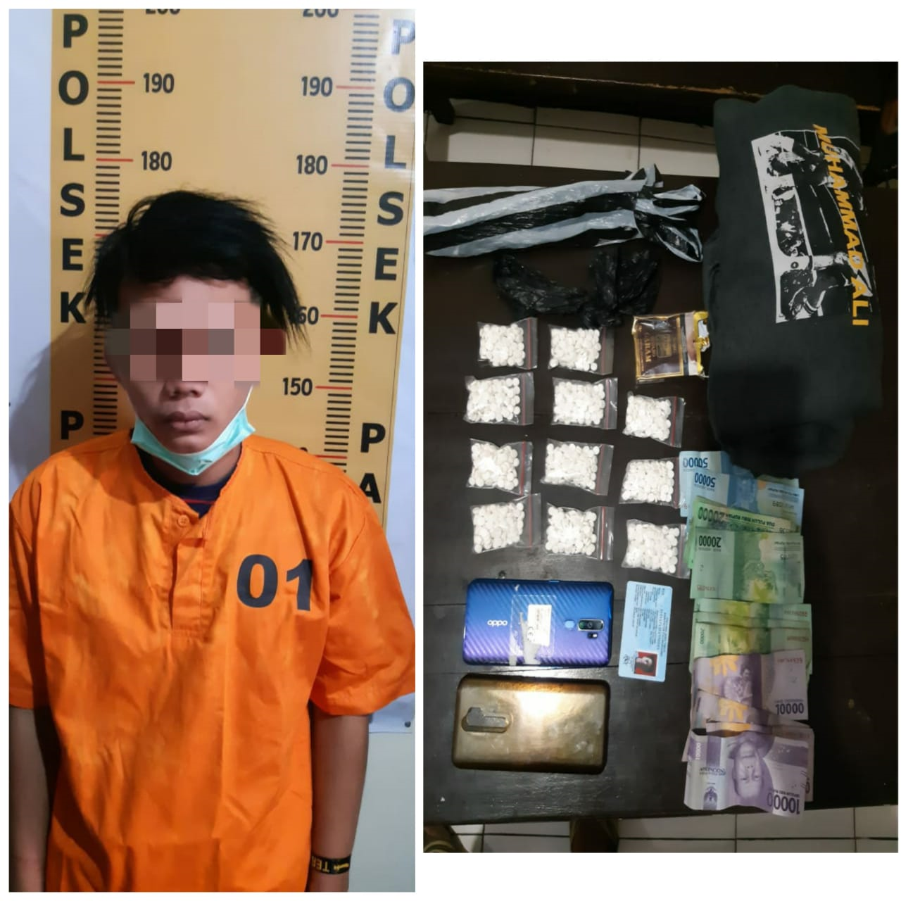Unit Reskrim Polsek Pakel Polres Tulungagung Amankan Pengedar Pil Koplo