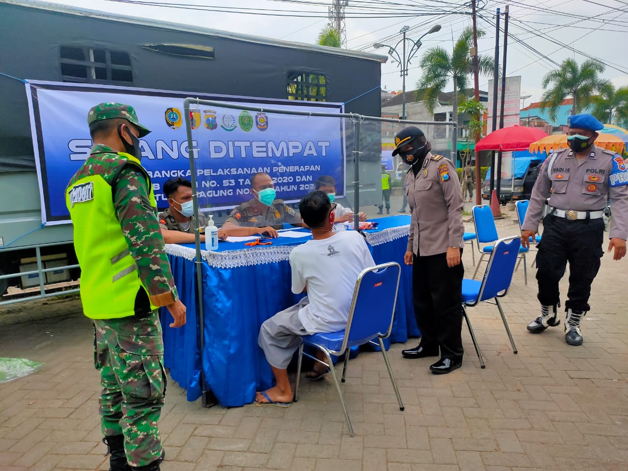 Ops Yustisi, Tim Gabungan Gakkum Kabupaten Tulungagung Jaring 2 Pelanggar Prokes