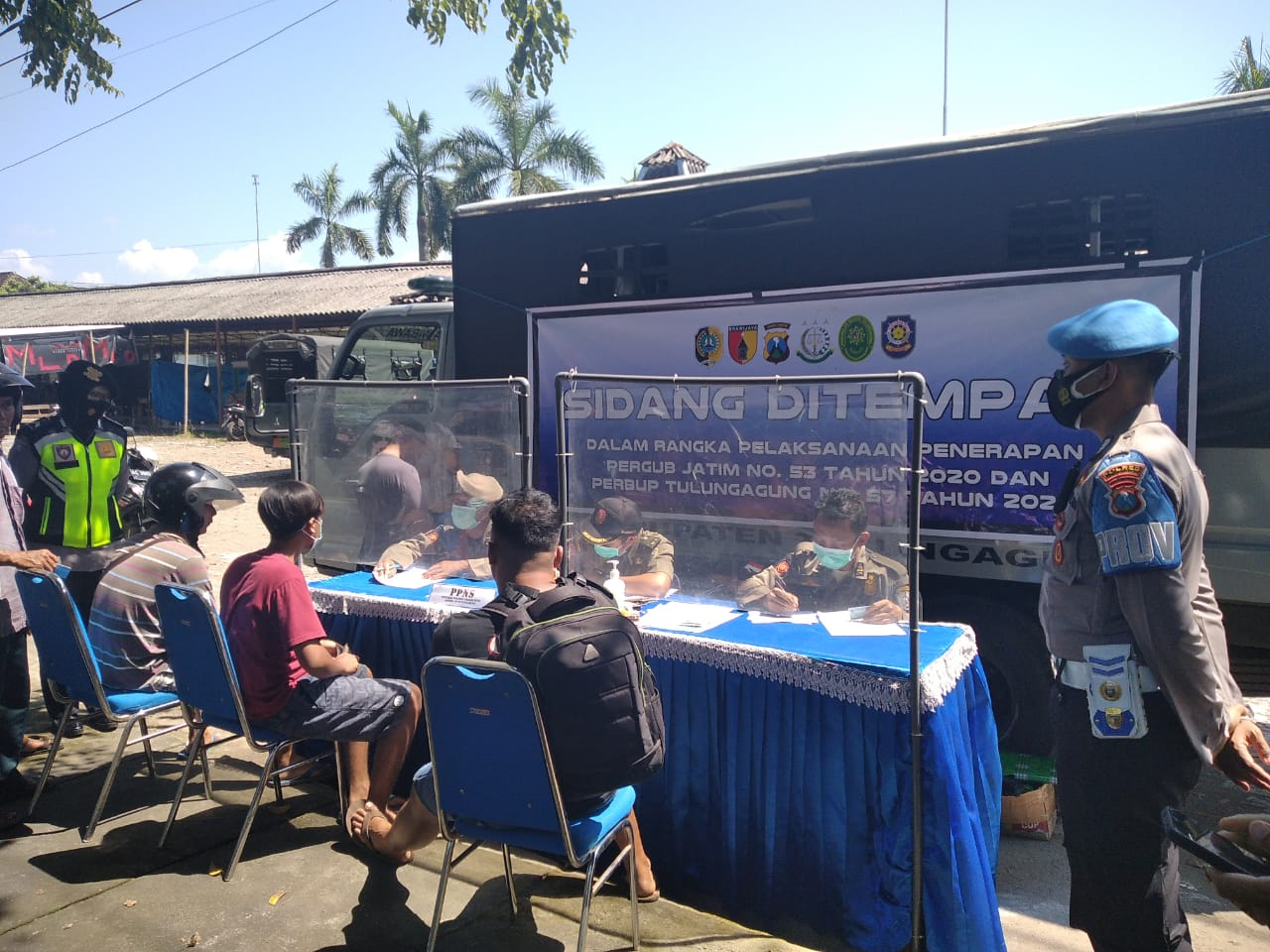 Di Depan Lapangan Wiramandala, Satgas Covid 19 Tulungagung Menjaring 11 Pelanggar Dalam Ops Yustisi