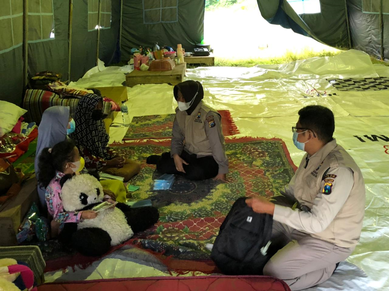 Polda Jatim Hilangkan Trauma Korban Gempa