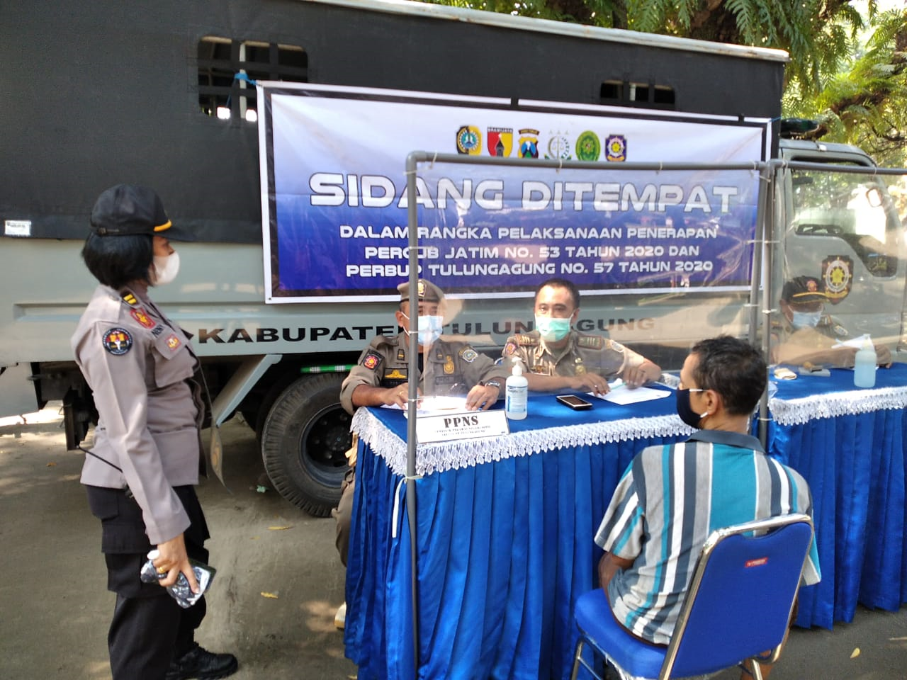 Tim Gabungan Ops Yustisi Kabupaten Tulungagung Menjaring 8 Pelanggar Prokes