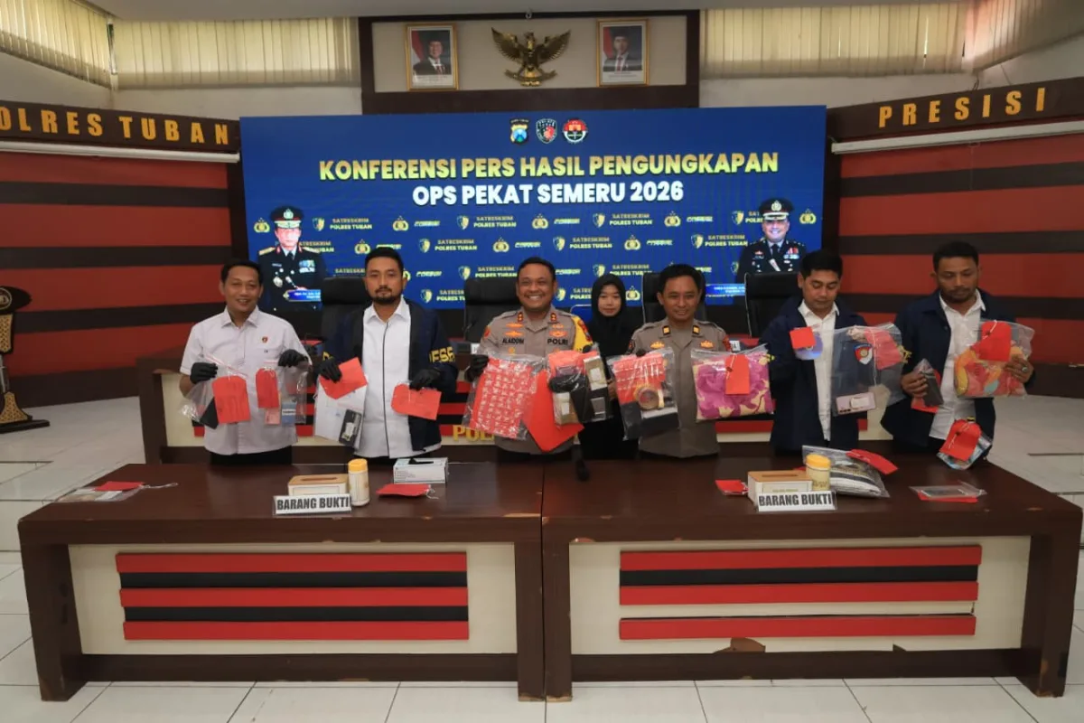 Ops Pekat Semeru 2026, 40 Kasus Miras dan Judi Online Digulung Polres Tuban