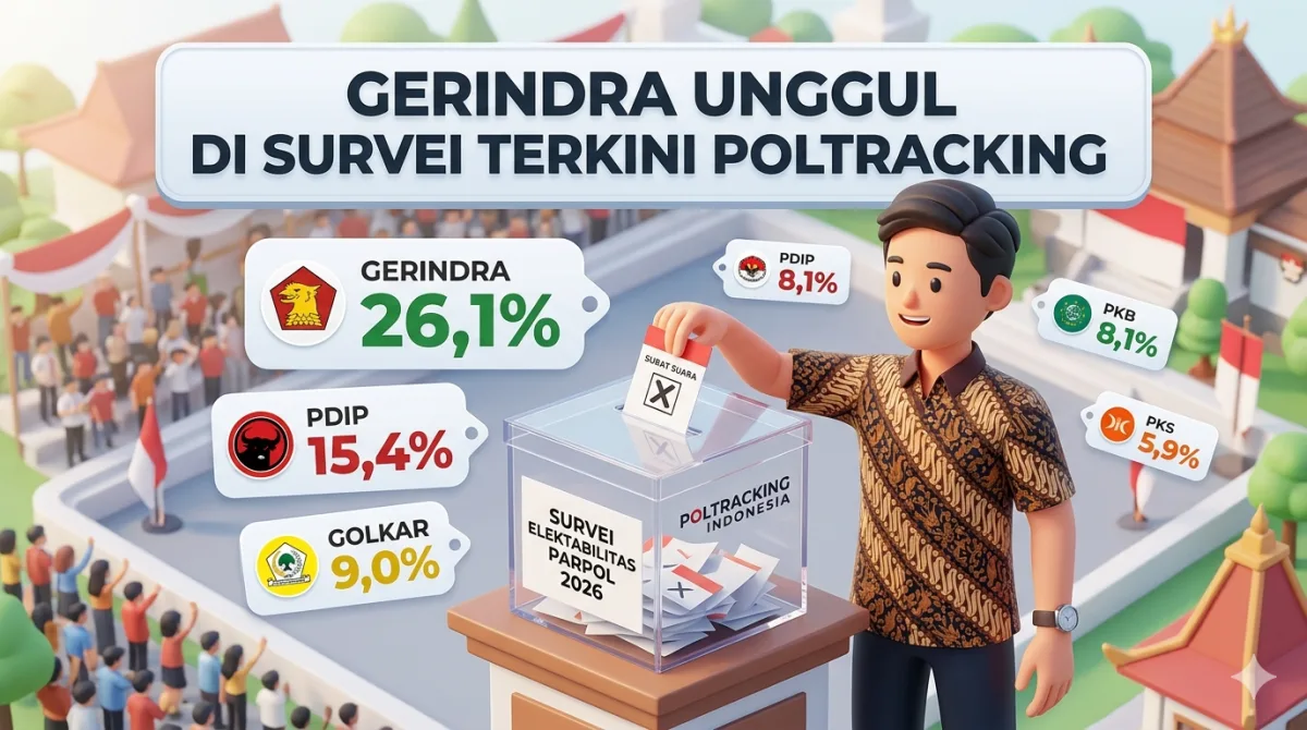 Poltracking: Gerindra Juara Elektabilitas, Disusul PDIP dan Golkar