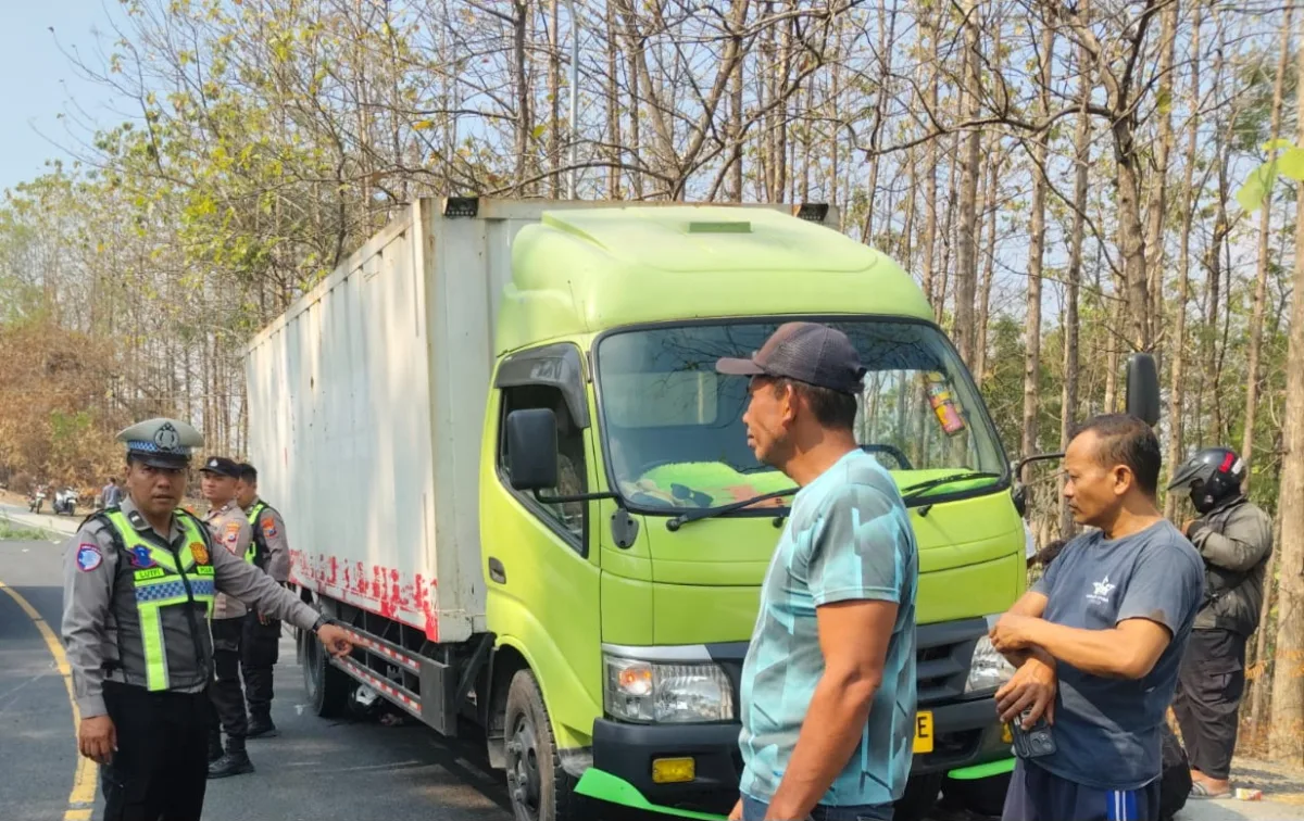 Maut di Tikungan Tajam Bojonegoro. Pemotor Tewas Usai Hantam Truk Box