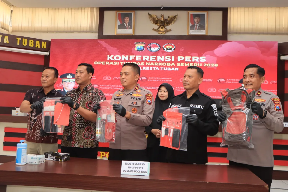 Polresta Tuban Pamer Hasil Operasi Tumpas Narkoba, 4 Kasus Dibongkar dan Sabu 53 Gram Disita