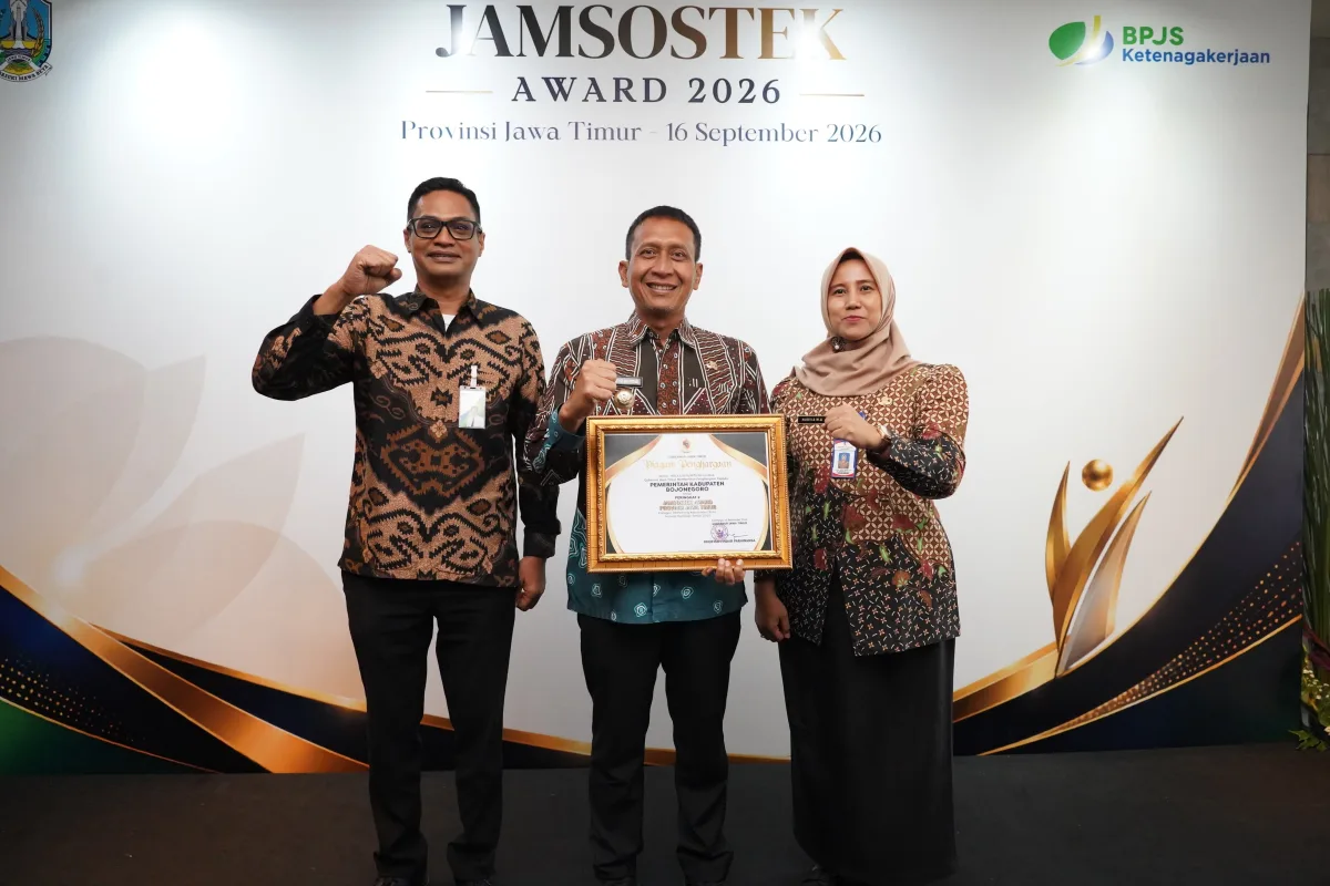 Bojonegoro Raih Peringkat Ke-2 Jamsostek Award 2026 Tingkat Jatim 