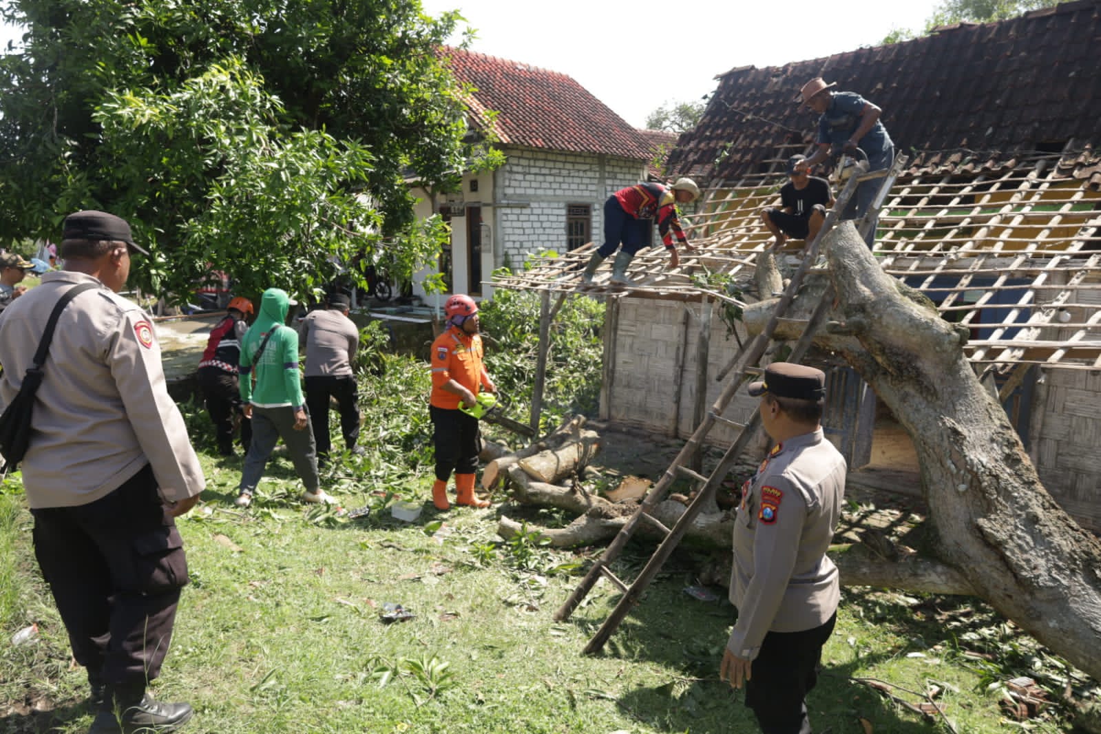 Puluhan Rumah Diterjang Puting Beliung di Tuban, Polisi dan BPBD Turun Tangan