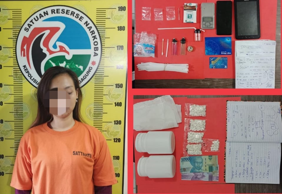 KD, Gadis Pemandu Lagu Nyambi Edarkan Sabu Ditangkap Satresnarkoba Polres Tulungagung