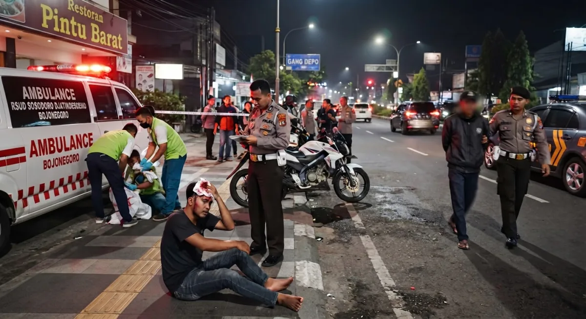 Karyawan Warung Seblak Dibacok di Bojonegoro, Polisi Gerak Cepat Amankan Pelaku