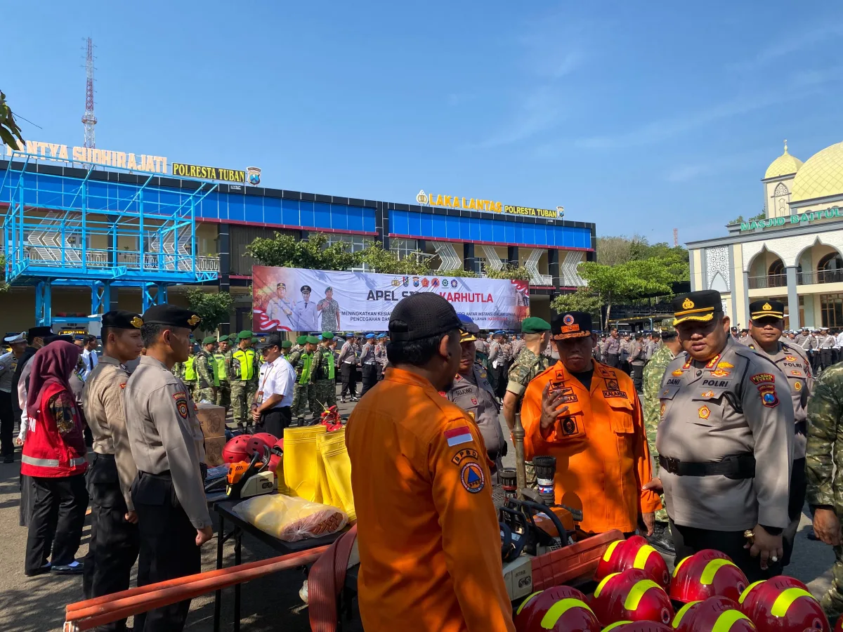 Antisipasi Kemarau Panjang, Polresta Tuban dan Tim Gabungan Gelar Apel Siaga Karhutla